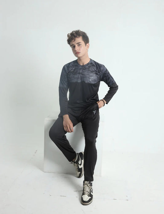 Men’s New Camouflage Full Sleeve Black Track Suit | Tyfit